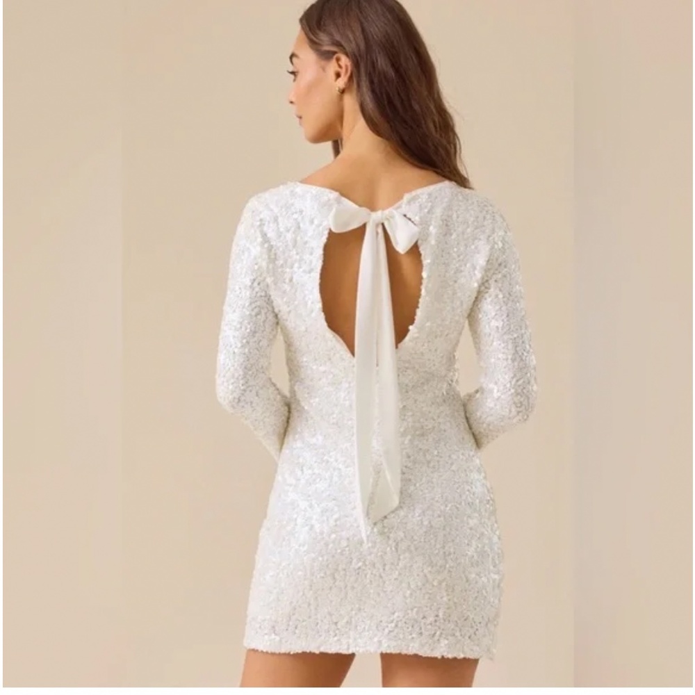 Altar’d State Sequin White Mini Dress